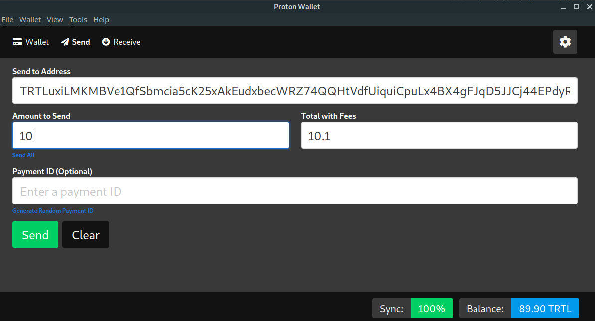 proton send screen