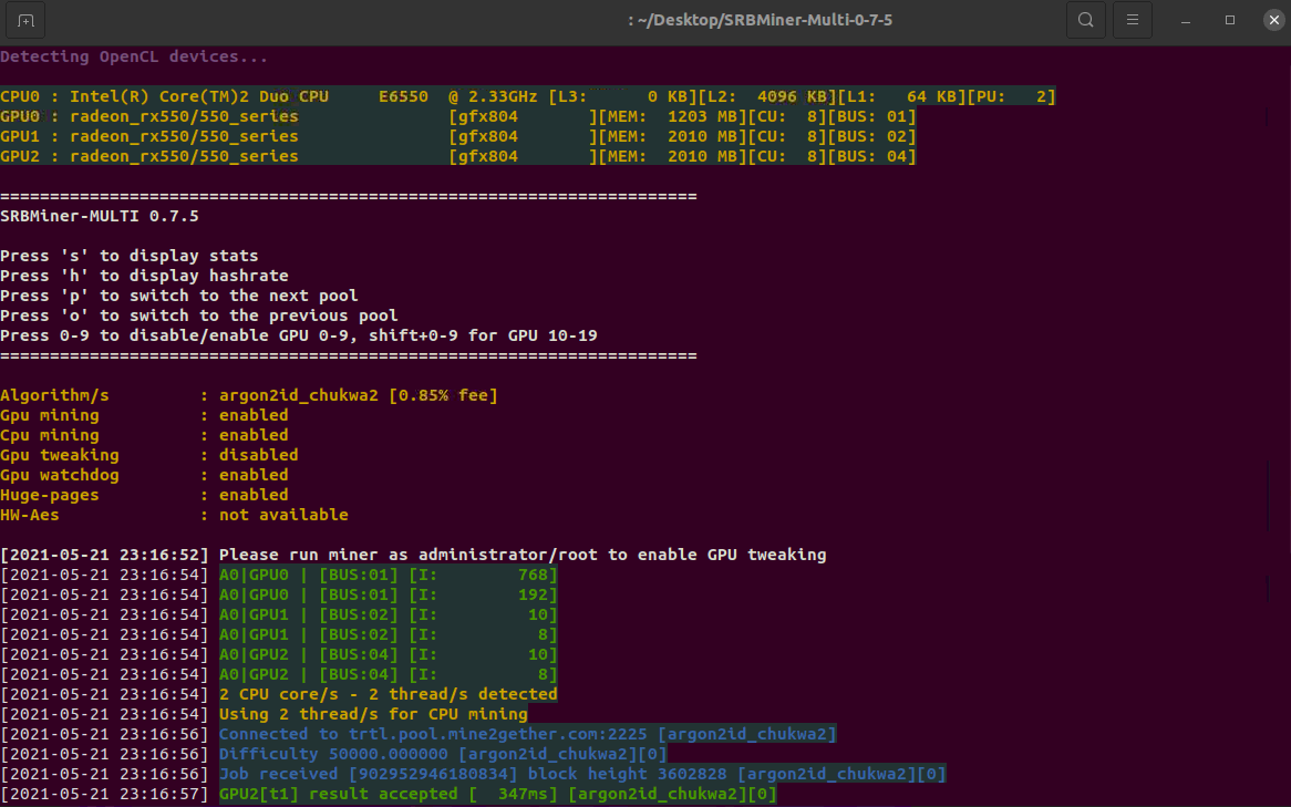 srbminer-working